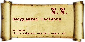 Medgyaszai Marianna névjegykártya